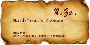 Malárcsik Zsombor névjegykártya